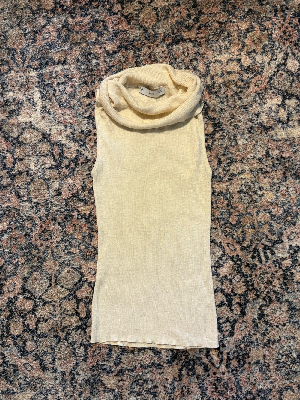 Mango Sleeveless Cowl Neck Sweater - Cream